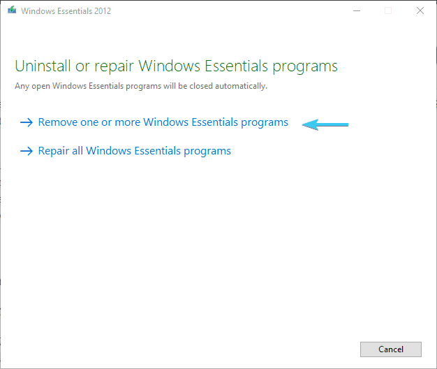 WindowsLiveメールを削除しても機能しません