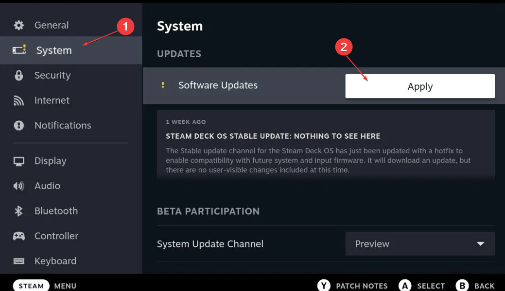 Steam destesindeki güncellemeleri kontrol edin
