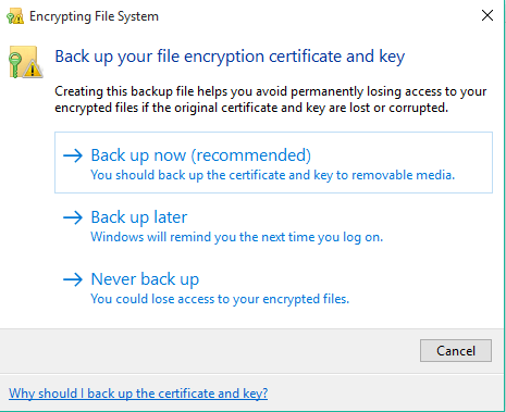 dosyaları şifrelemek windows 10 4