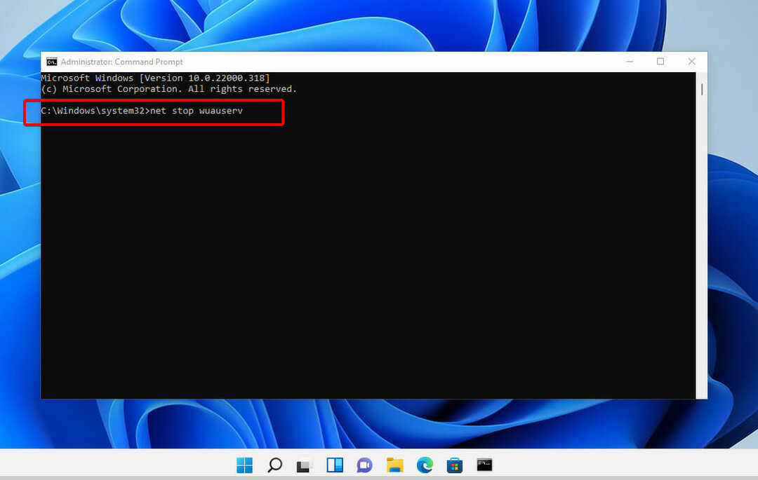 net stop chyba aktualizace windows 11 0x80070422