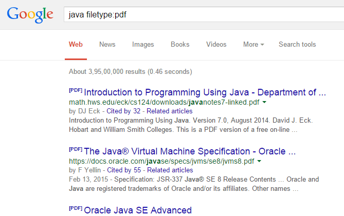 Dateityp-Suche-google