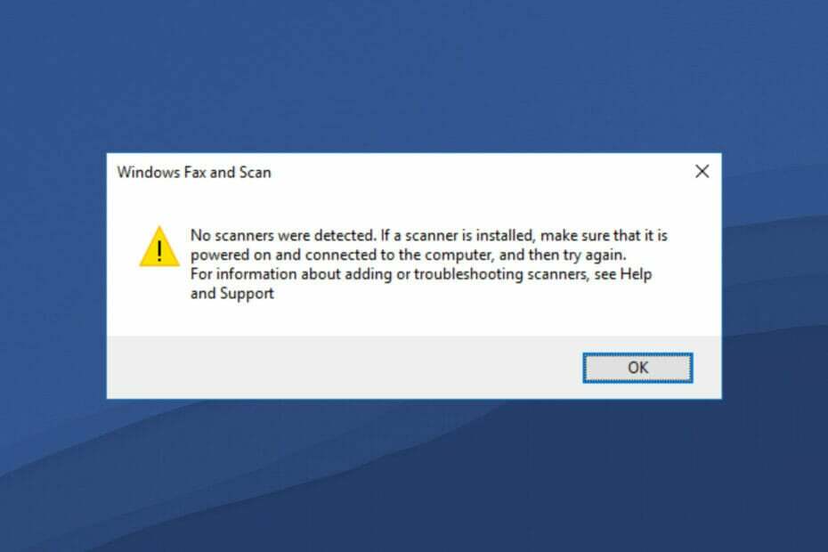 Skener systému Windows 11 nebyl rozpoznán