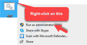Desktop App.bat მარჯვენა ღილაკით დააჭირეთ Run as Administrator