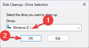 Selectați Windows C