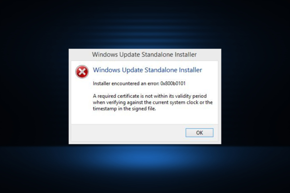 Коригирайте грешка 0x800b0101 Windows Update