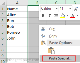 Paste Special