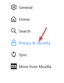 Firefox Privacidad y seguridad