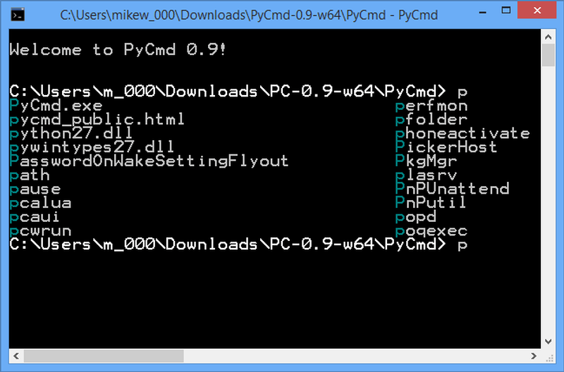 PyCmd on vaihtoehto Windowsin komentorivikonsolille
