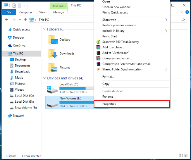 Τρόπος ενεργοποίησης της διαχείρισης ποσοστώσεων για δίσκο στα Windows 10