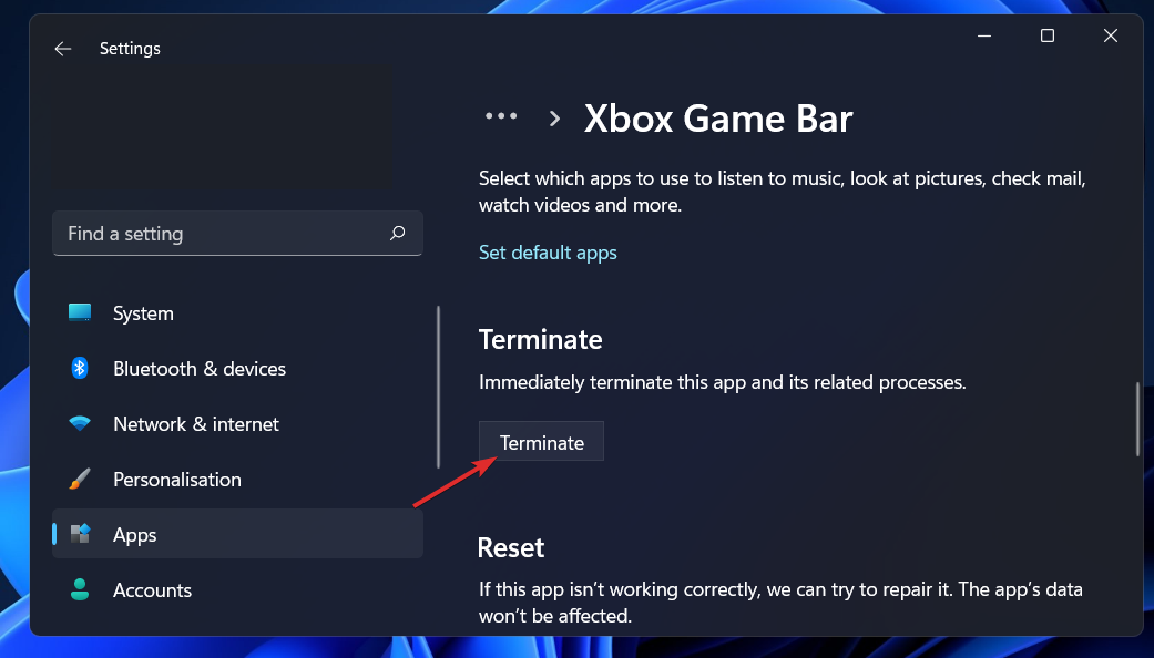 terminate-xbox-gamebar deinstaliraj xbox game bar windows 11