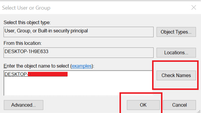 Válassza a WindowsApps felhasználói csoportot