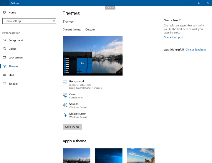 Dabar „Windows 10“ temas galite tvarkyti programoje „Nustatymai“