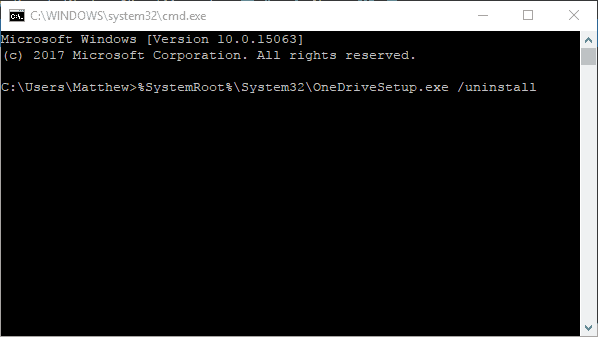 desinstallige onedrive cmd-ga