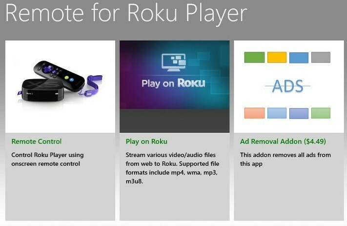 Windows 8, 10 აპლიკაციის შემოწმება: დისტანციური დისკი Roku Player- ისთვის