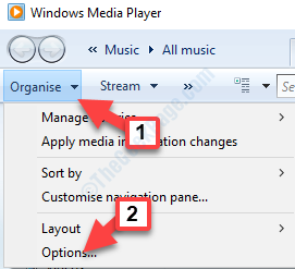 Windows Media Player-Organisationsoptionen