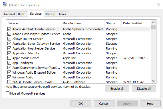 სისტემის კონფიგურაციის სერვისი ინსტრუქციას ახდენს მითითებული მეხსიერების Windows 10-ში
