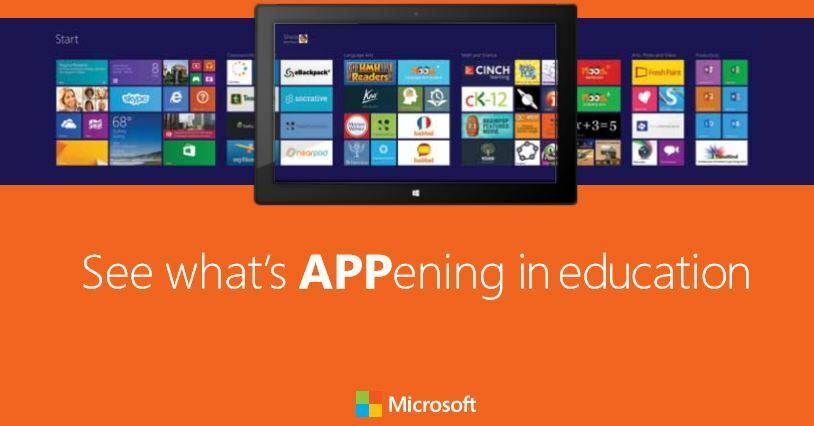 Microsoft listează 100 de aplicații Windows Store pentru clasă