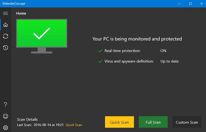 Program Windows Defender môžete teraz spustiť z panela s upozorneniami