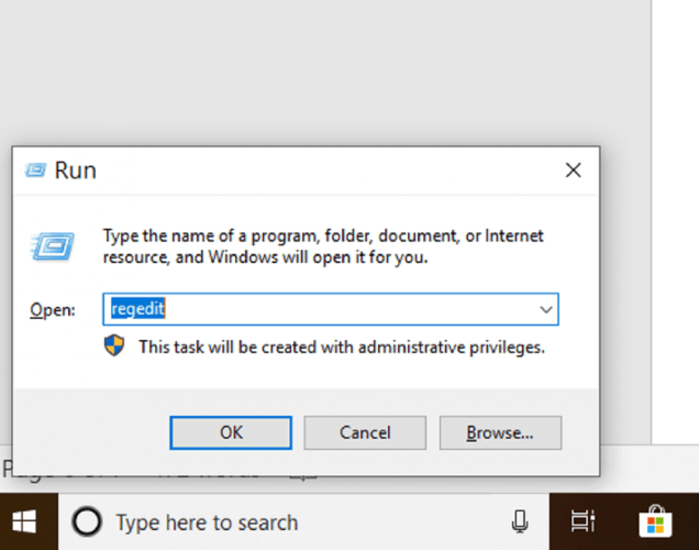 palaidiet regedit, lai atspējotu Adobe atjauninātāja reģistra Windows 10