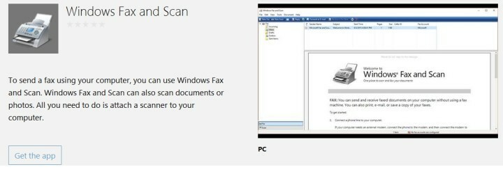 WordPad, faksiranje in optično branje ter drugi dodatki za Windows, ki so na voljo v trgovini Windows kot aplikacije za stoletnice
