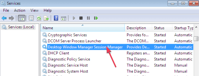 Administrador de sesiones de Windows Manager