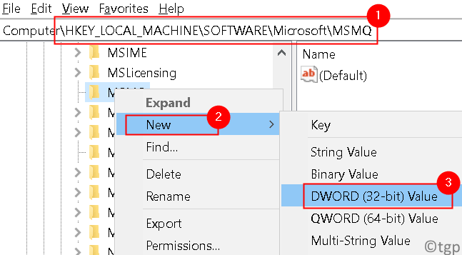 Microsoft Msmq Nuevo Dword Min