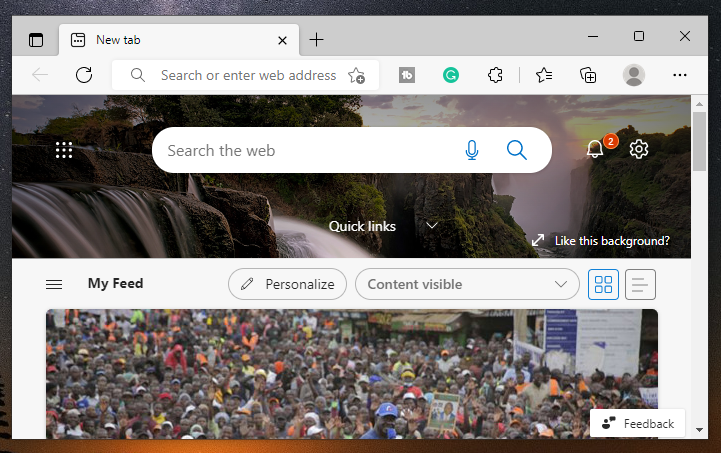 Edge - suporte ao navegador de quadros-chave