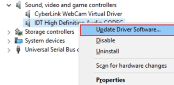 Idt High Definition Auidio Codec Device Manager ขั้นต่ำ