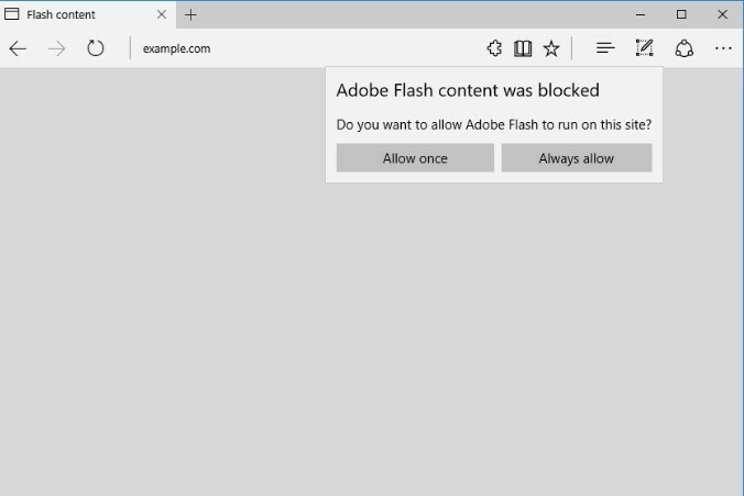 Klikk og kjør for Microsoft Edge Flash
