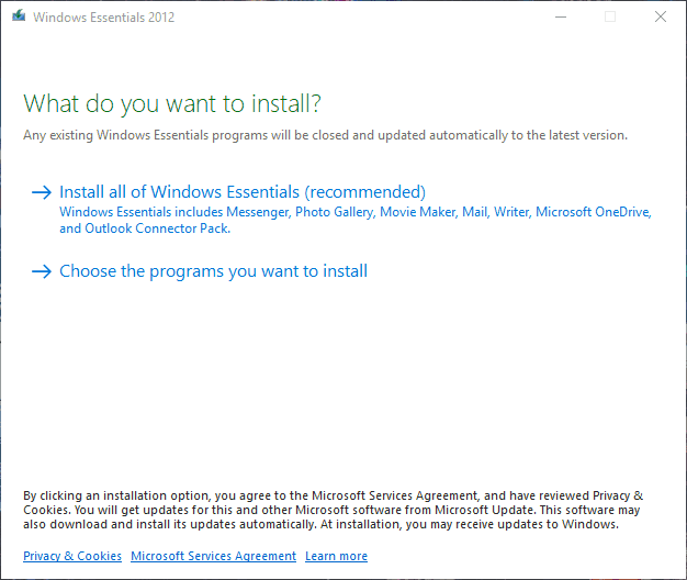 Windows Essentials WindowsLiveメールをインストールしない