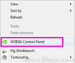 Painel de controle principal da Nvidia sem Windows 10