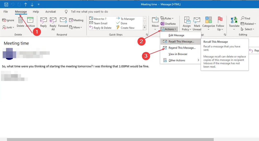 2 modi per richiamare e inviare nuovamente un'e-mail in Outlook