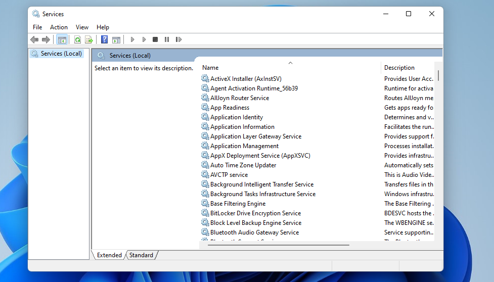 Pakalpojumu loga pakalpojumi, lai atspējotu Windows 11