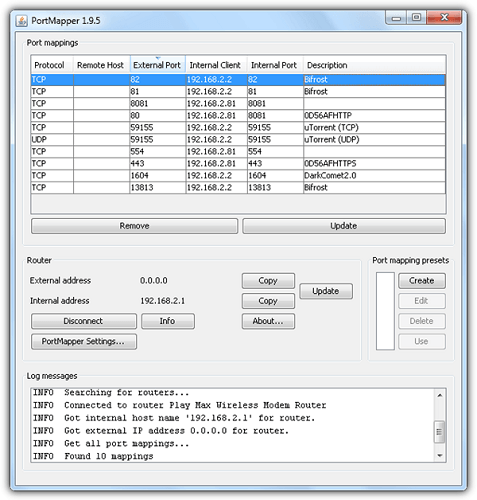 software de encaminhamento de porta