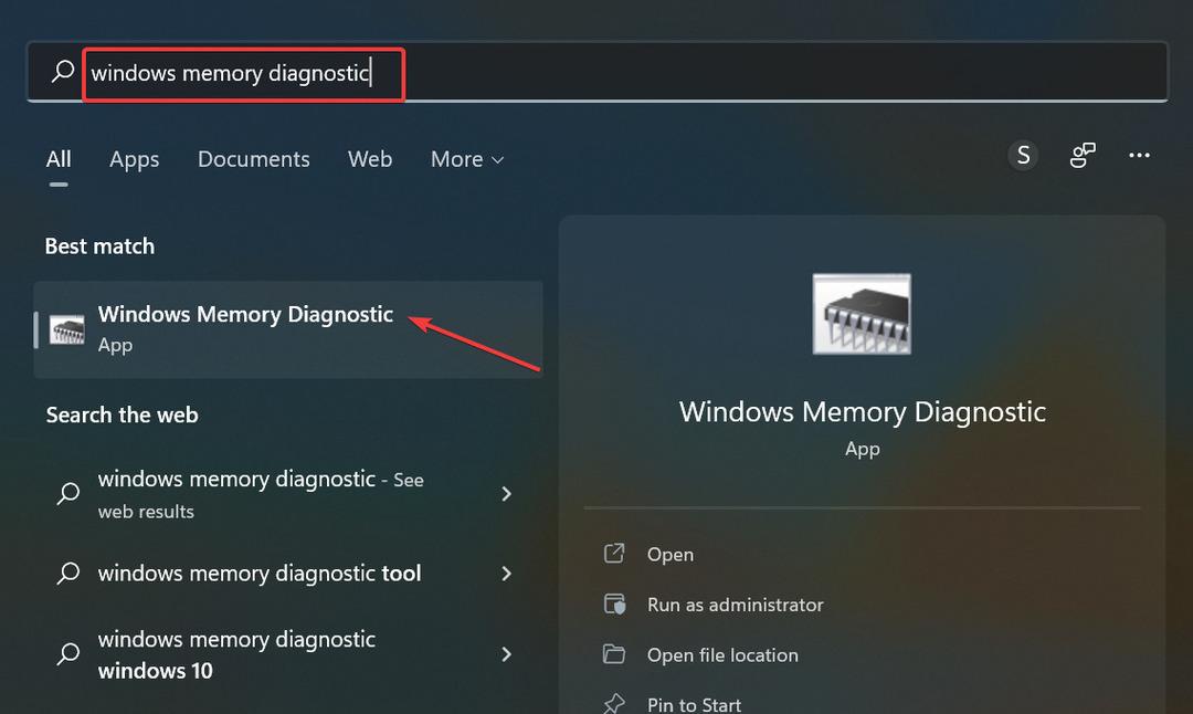Diagnostika paměti systému Windows, která opraví, že plocha systému Windows 11 nereaguje