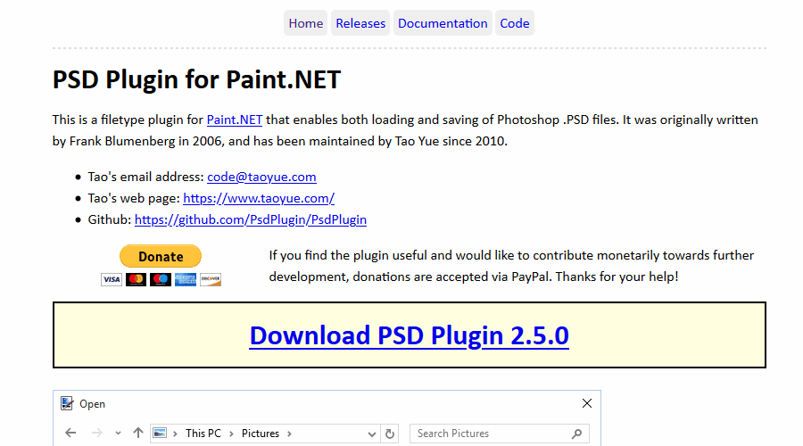 PSD მოდული Paint. NET საუკეთესო paint.net დანამატები