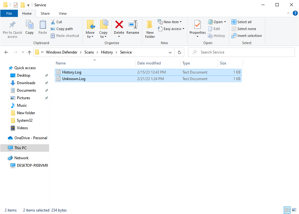 excluir arquivos para corrigir as ações de segurança do Windows recomendadas