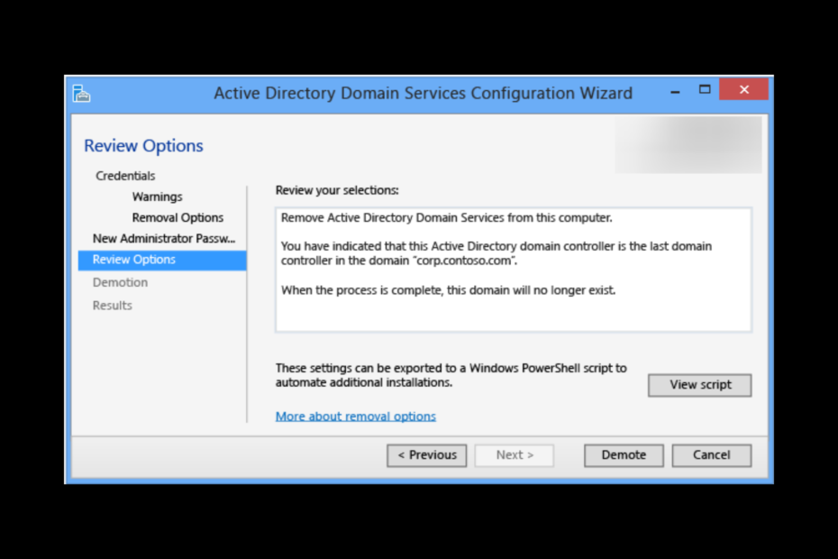 Cómo degradar un controlador de dominio en Windows Server