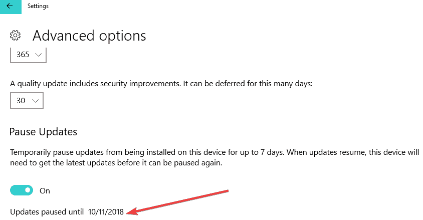 Windows 10. Oktober Update pausieren