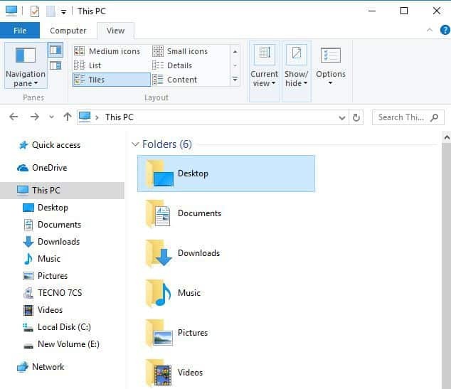 ne dobite datotek v namizju Windows 10