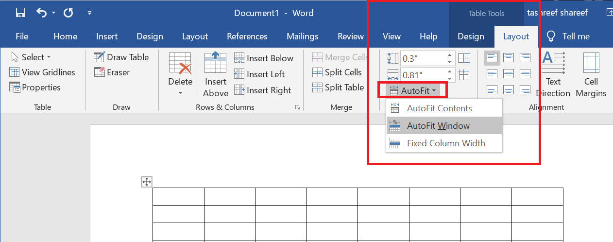 რატომ არეგულირებს Microsoft Word ცხრილის სვეტებს ავტომატურად?