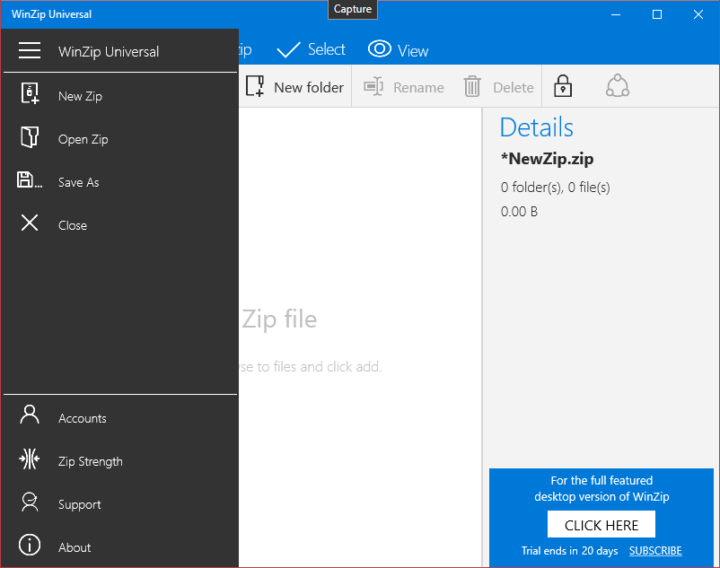Aplikacja WinZip Universal jest dostępna na Windows 10 i Mobile