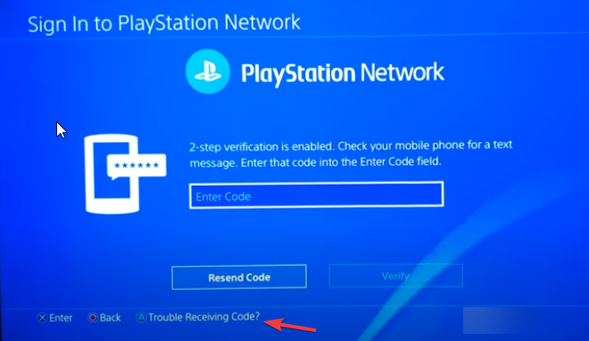 مشكلة في تلقي الرمز لا تقوم PlayStation بإرسال رمز تحقق