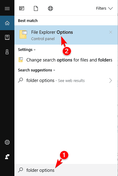 Datei-Explorer-Optionen Suchergebnisse Miniaturansichten werden nicht angezeigt