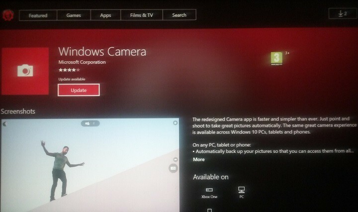 L'application Appareil photo Windows 10 est désormais disponible sur Xbox One avec prise en charge Kinect