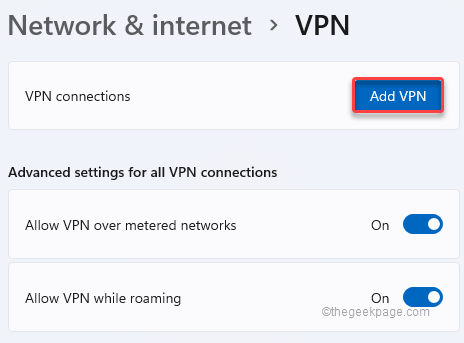 VPN 추가 최소