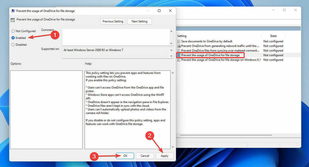 Neleiskite „OneDrive“ naudoti failų saugykloje, kad ištaisytumėte pfn klaidą sistemoje „Windows 11“.