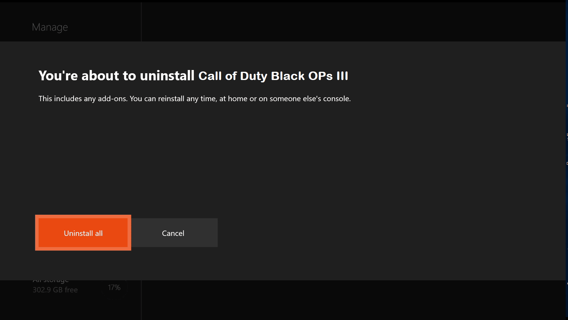 Deinstallieren Sie Call of Duty Black Ops 3 Orange Wolf 