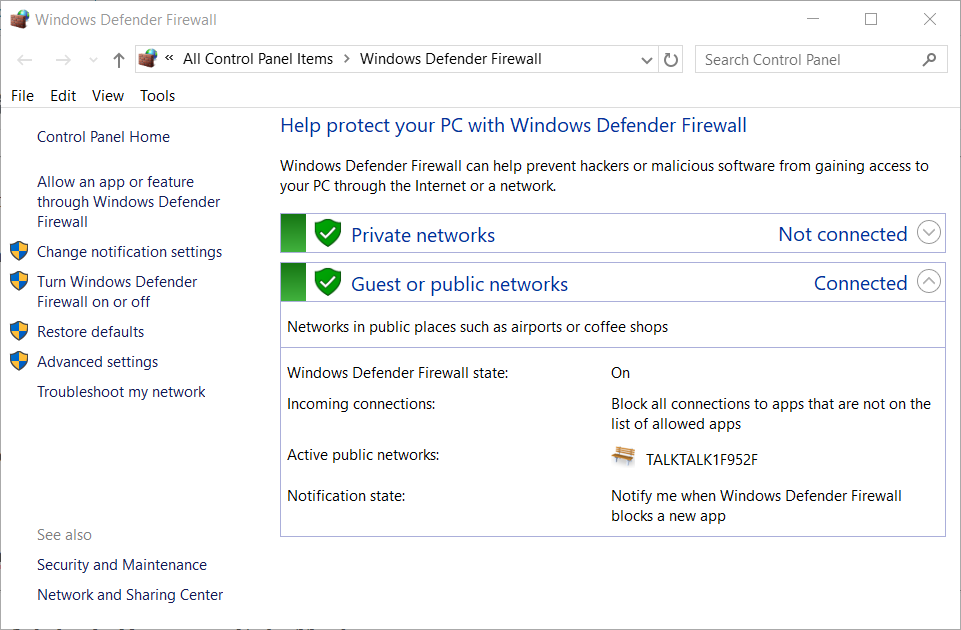 L'applet di Windows Defender Firewall adobe indesign prova gratuita non verrà scaricata
