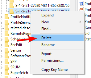 изтриване на ключовия регистър Windows 10 не ми позволява да вляза в компютъра си